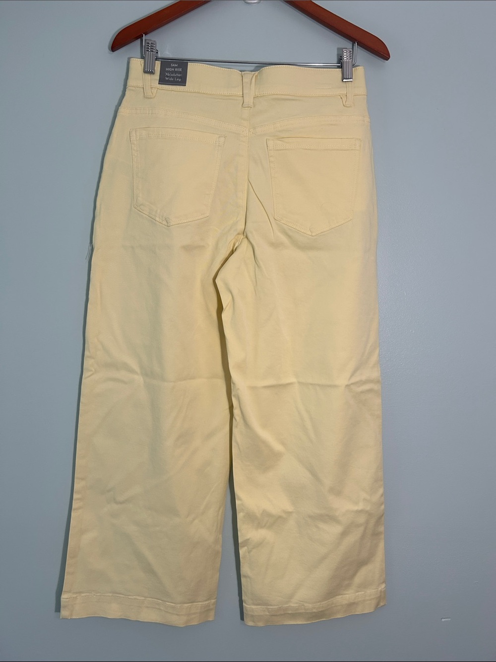Wit & Wisdom 6 Pants Sam High Rise “Ab”solution Ankle Wide Leg Lemon Lush NWT - Picture 3 of 8
